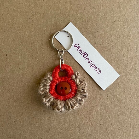 Keychain Charm, Crochet Mother's Day Gift, Handmade Backpack Charm - Picture 2 of 8